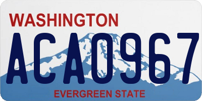 WA license plate ACA0967
