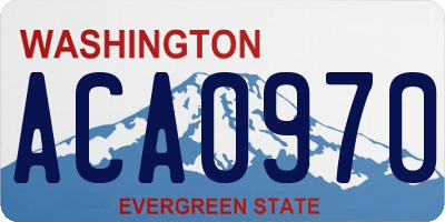 WA license plate ACA0970