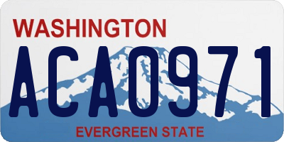 WA license plate ACA0971