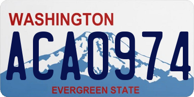 WA license plate ACA0974
