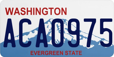WA license plate ACA0975