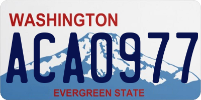 WA license plate ACA0977