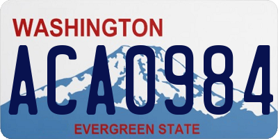 WA license plate ACA0984