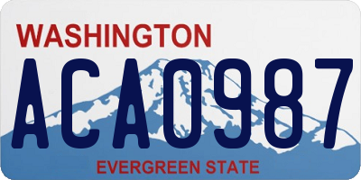WA license plate ACA0987