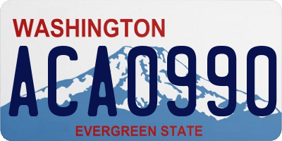 WA license plate ACA0990
