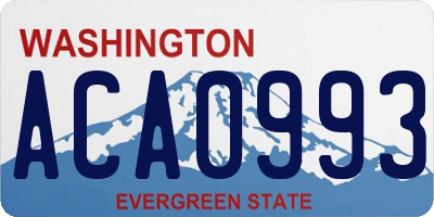 WA license plate ACA0993