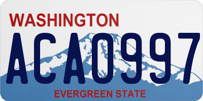 WA license plate ACA0997