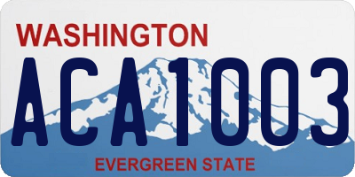WA license plate ACA1003