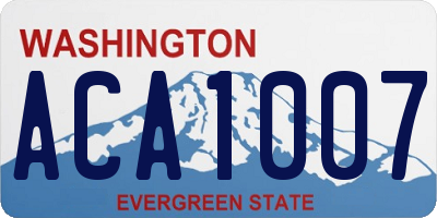 WA license plate ACA1007