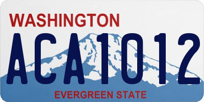 WA license plate ACA1012