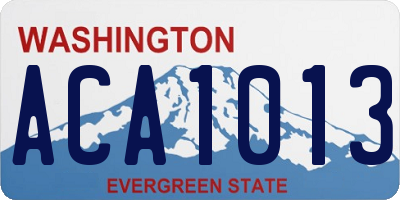 WA license plate ACA1013