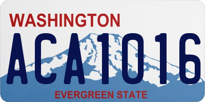 WA license plate ACA1016