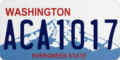 WA license plate ACA1017