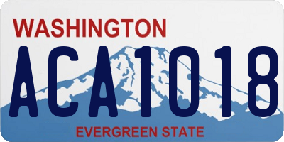 WA license plate ACA1018