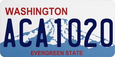 WA license plate ACA1020