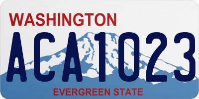WA license plate ACA1023