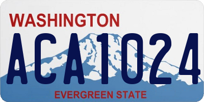 WA license plate ACA1024