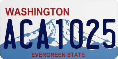 WA license plate ACA1025