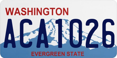 WA license plate ACA1026