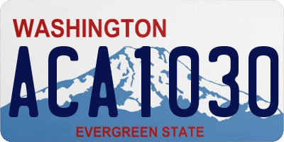 WA license plate ACA1030