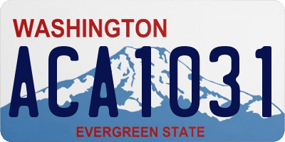 WA license plate ACA1031