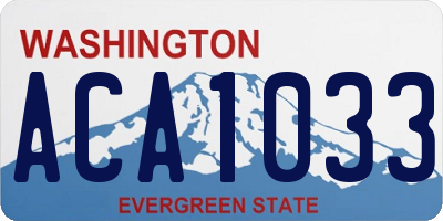 WA license plate ACA1033