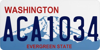 WA license plate ACA1034