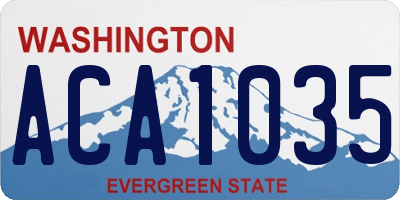WA license plate ACA1035