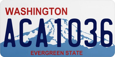 WA license plate ACA1036