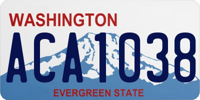 WA license plate ACA1038