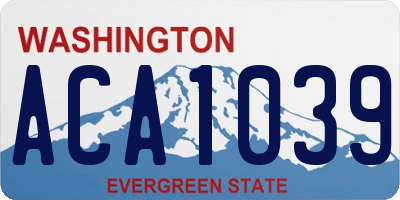 WA license plate ACA1039
