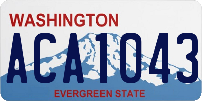 WA license plate ACA1043