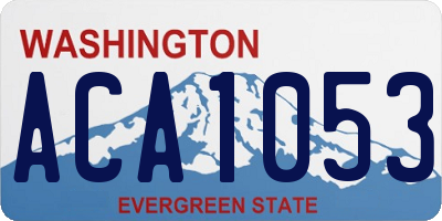WA license plate ACA1053