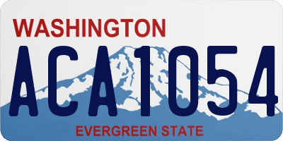 WA license plate ACA1054