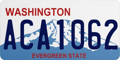 WA license plate ACA1062
