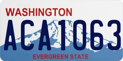 WA license plate ACA1063