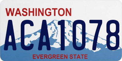 WA license plate ACA1078