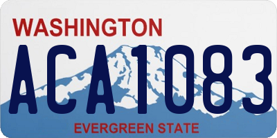 WA license plate ACA1083