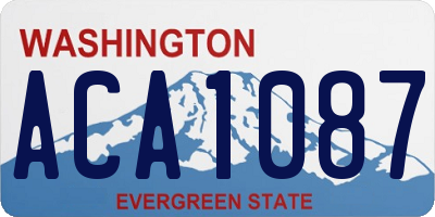 WA license plate ACA1087