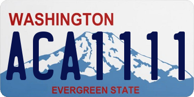 WA license plate ACA1111