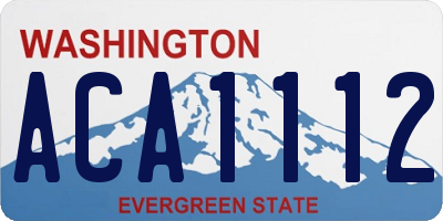 WA license plate ACA1112