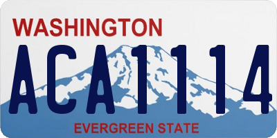 WA license plate ACA1114