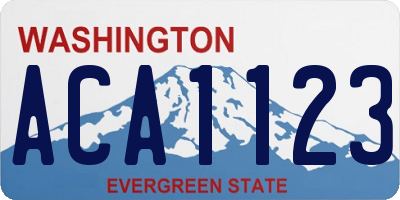WA license plate ACA1123