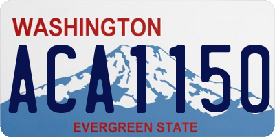 WA license plate ACA1150