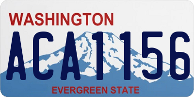 WA license plate ACA1156