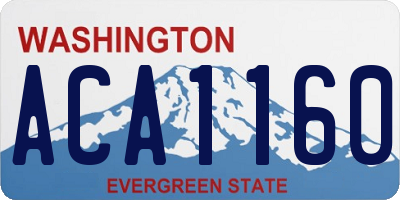 WA license plate ACA1160