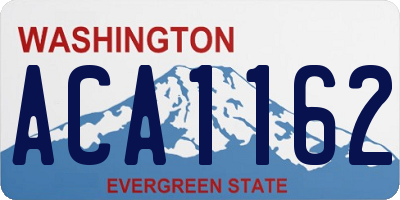 WA license plate ACA1162