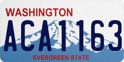 WA license plate ACA1163