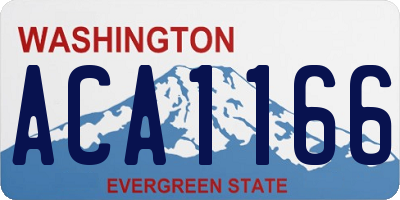WA license plate ACA1166