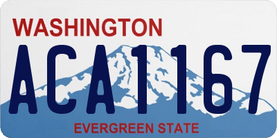 WA license plate ACA1167